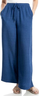 MAX STUDIO Drawstring Crinkle Wide Leg Pants