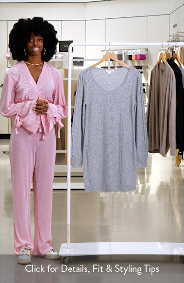 Mixed Stitch Long Sleeve Sweater Dress, sales video thumbnail