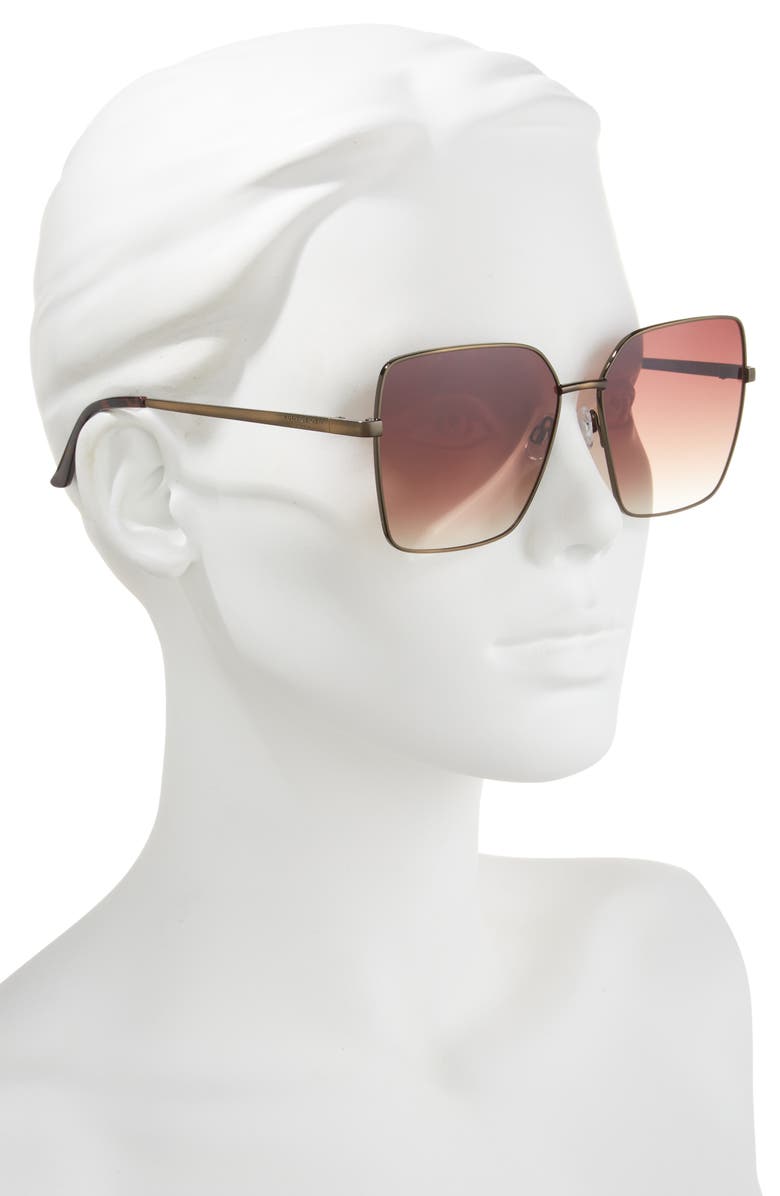 Kurt Geiger London 61mm Square Sunglasses, Alternate, color, Antique Gold