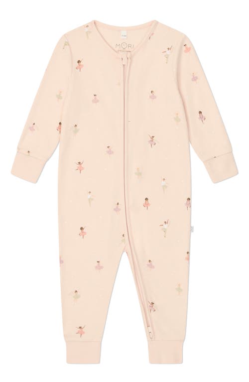 Mori Print Zip Romper In Ballerina Print