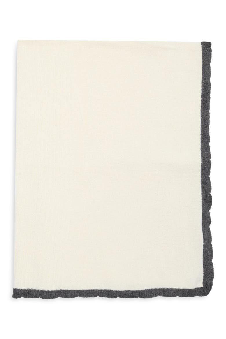 Scalloped Stroller Blanket, Alternate, color, CREAM-CARBON