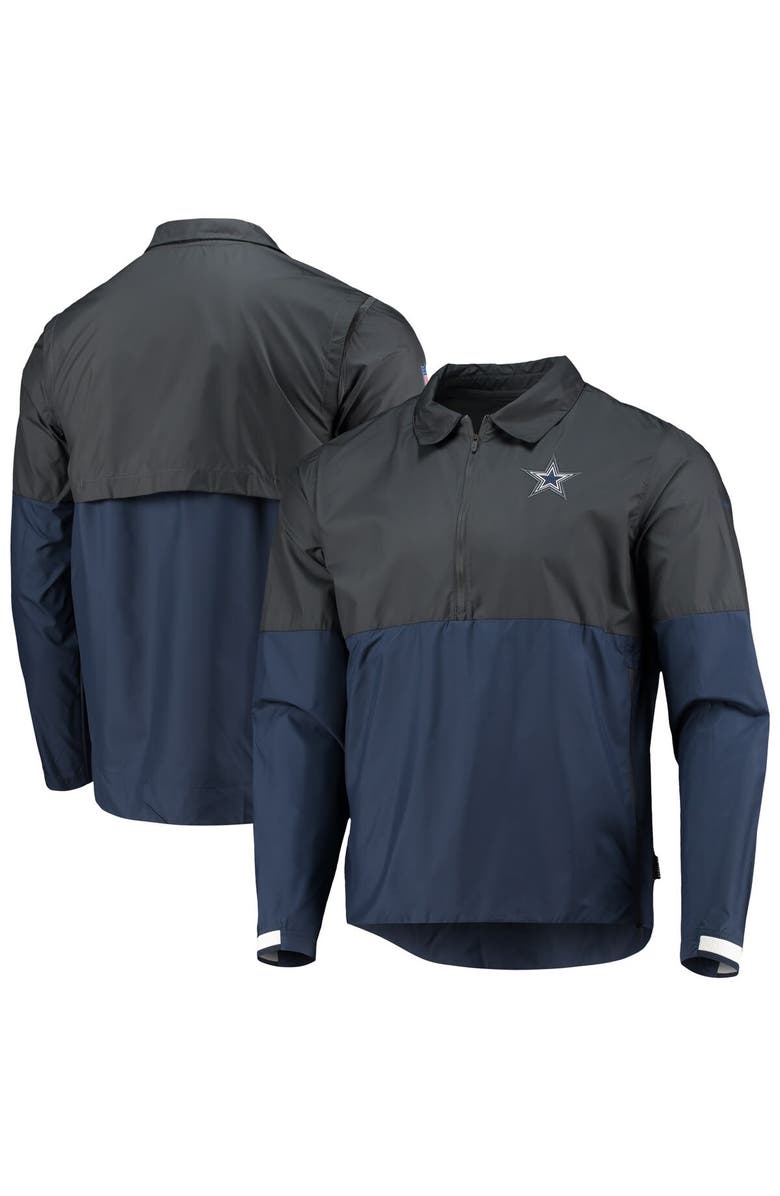 Nike Men's Nike Anthracite/Navy Dallas Cowboys Sideline Coach Half-Zip Jacket, Main, color,