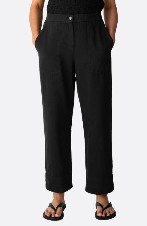 Organic Cotton Straight Ankle Pants
