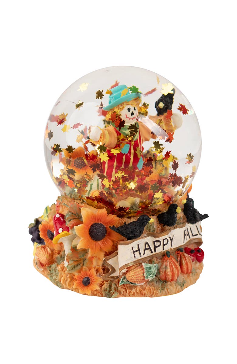 Northlight Scarecrow Happy Fall Harvest Snow Globe - 5.5", Alternate, color,