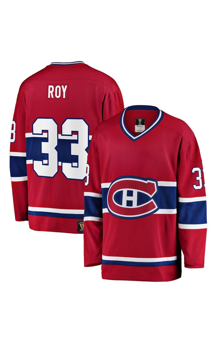 FANATICS Men's Fanatics Branded Patrick Roy Red Montreal Canadiens Premier Breakaway Retired Player Jersey, Main, color, 