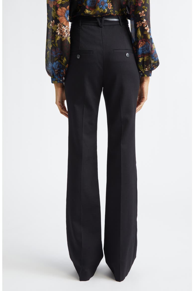 Gracie Stretch Wool Flare Leg Pants, Alternate, color, BLACK