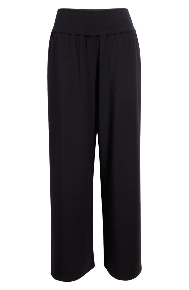 Sweaty Betty High Waist Wide Leg Stretch Modal Pants, Alternate, color, Black
