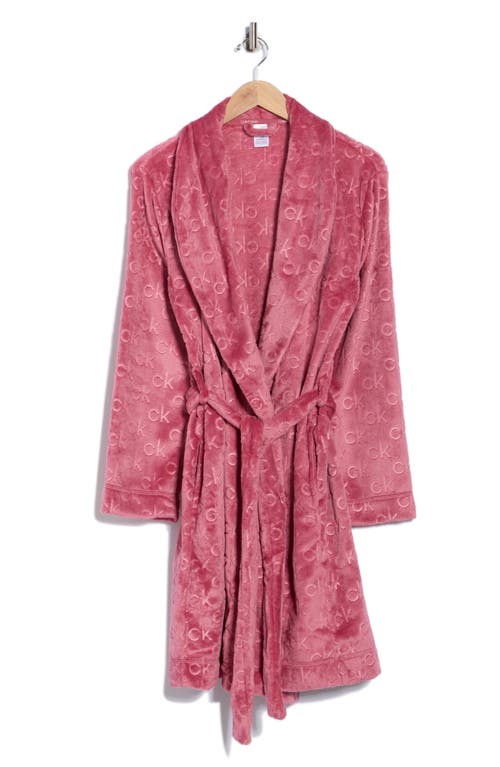 Calvin Klein Debossed Fluffy Robe In Multi