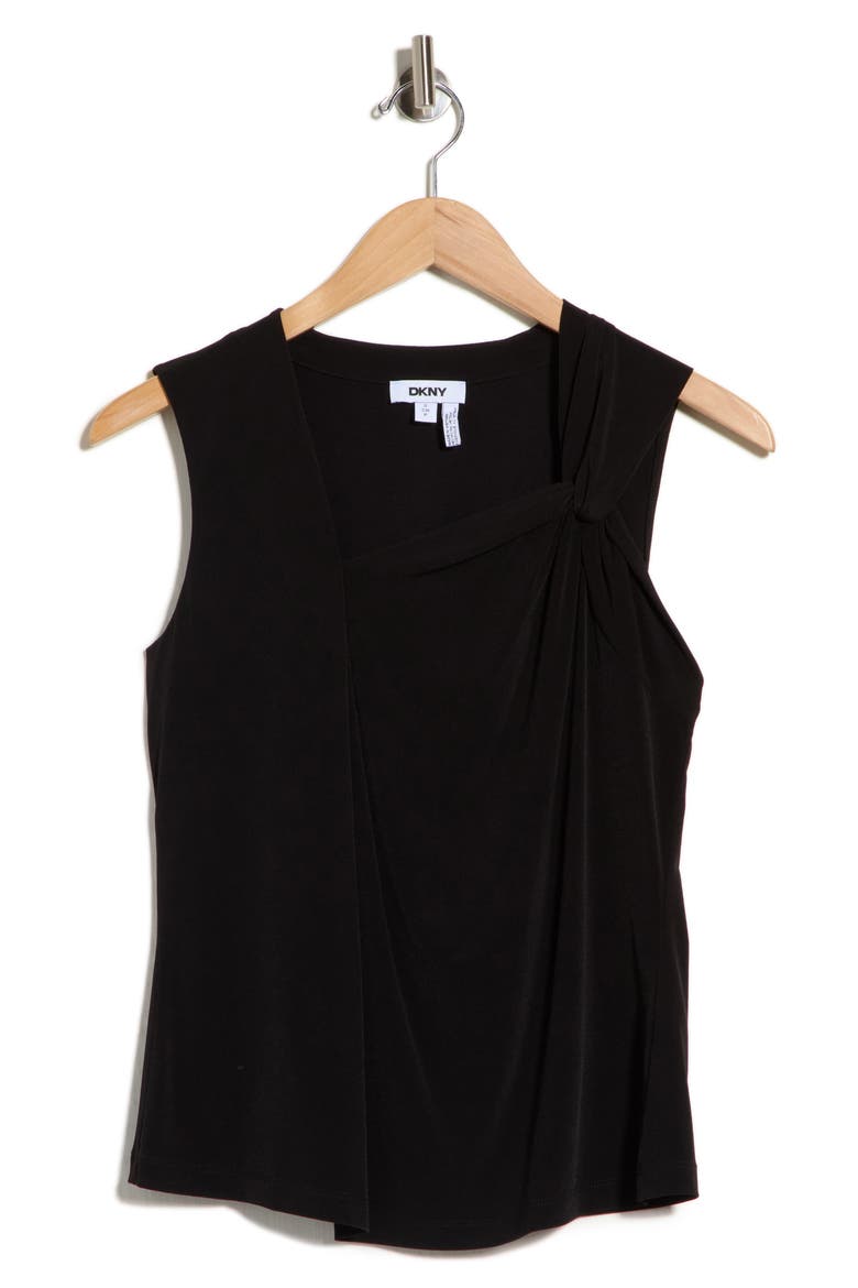 Asymmetric Neckline Jersey Tank, Main, color, BLACK