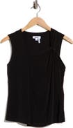 DKNY Asymmetric Neckline Jersey Tank