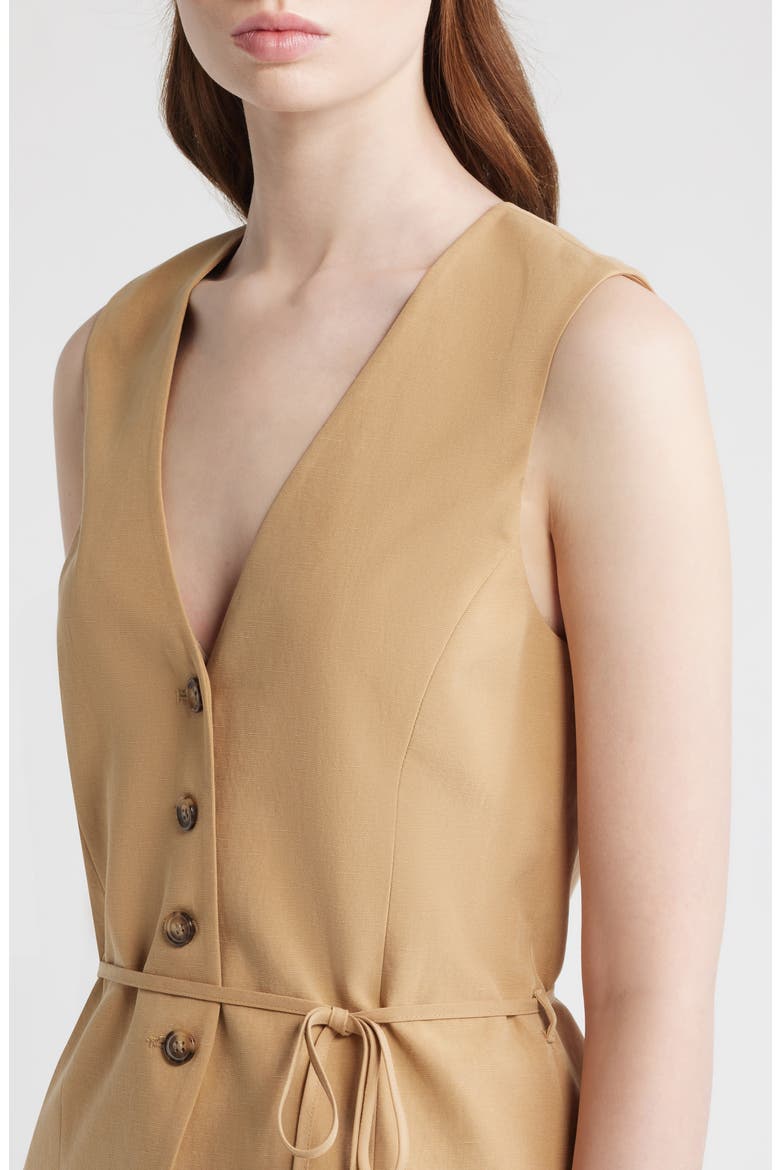 Paulette Tie Waist Vest, Alternate, color, FAWN
