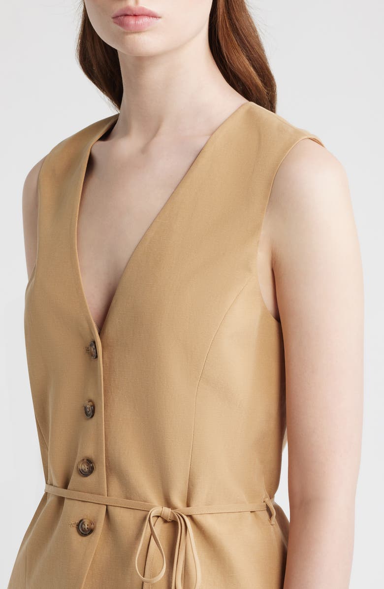 rag & bone Paulette Tie Waist Vest, Alternate, color, Fawn