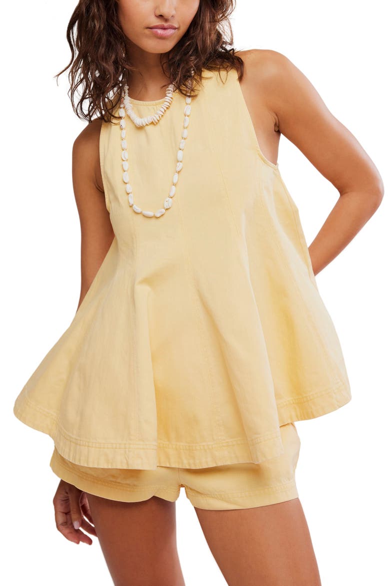 Cassius Denim Tunic Top & Shorts Set, Alternate, color, APPRICOT GELATO