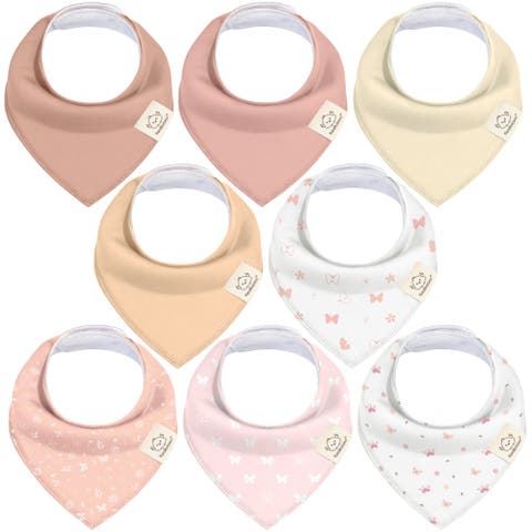 8-Pack Organic Bandana Bibs (Girl)