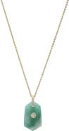 BY ADINA EDEN CZ Bezel Unique Shape Natural Stone Necklace
