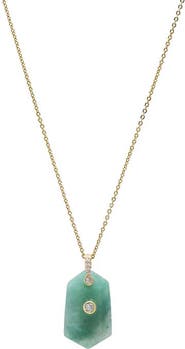 BY ADINA EDEN CZ Bezel Unique Shape Natural Stone Necklace