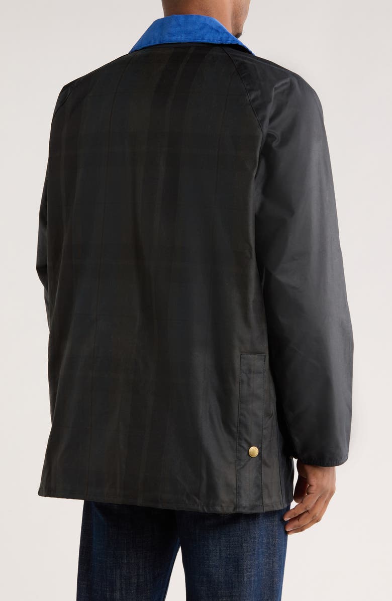 Barbour Reese Beadle Waxed Cotton Raincoat, Alternate, color, Navy