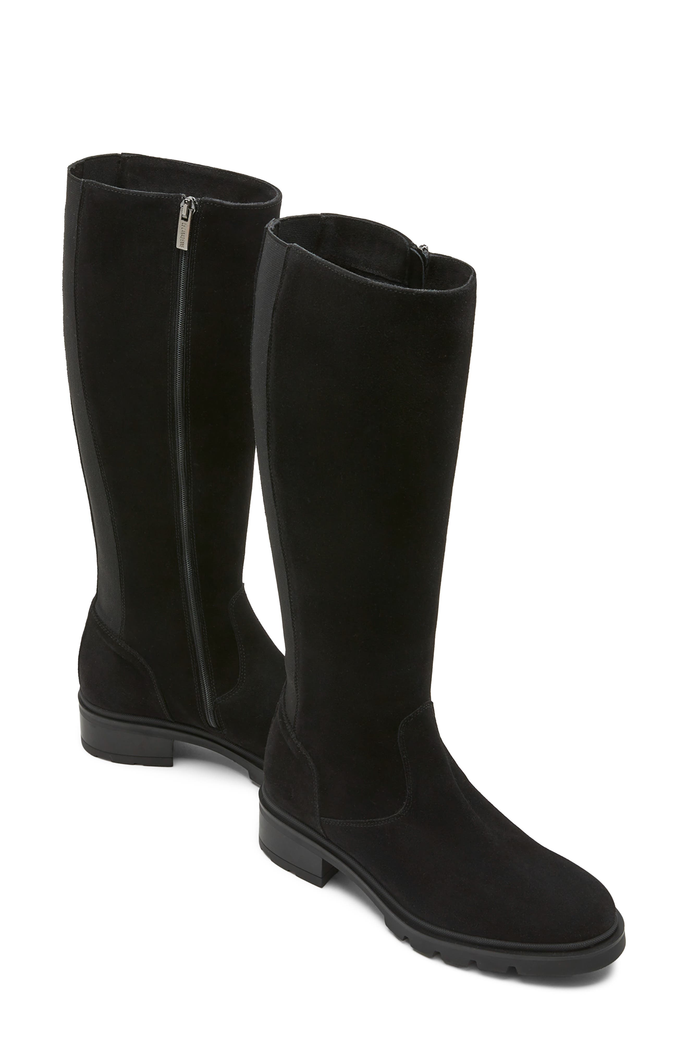 Superb Knee High Boot - Wide Calf, Alternate, color, BLACK SUEDE