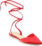 Journee Collection Lace-up Pointed-toe Flat