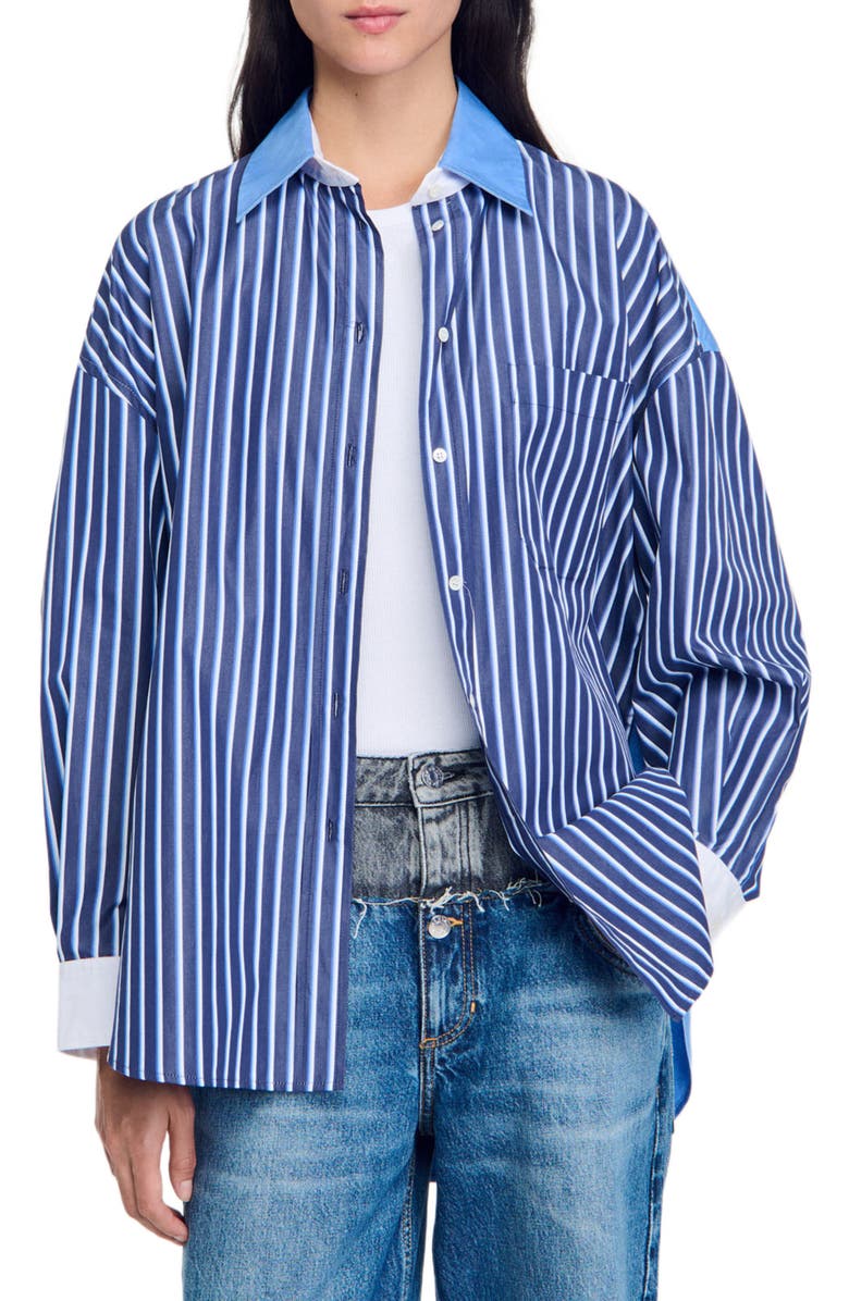 SANDRO Striped shirt, Main, color, 