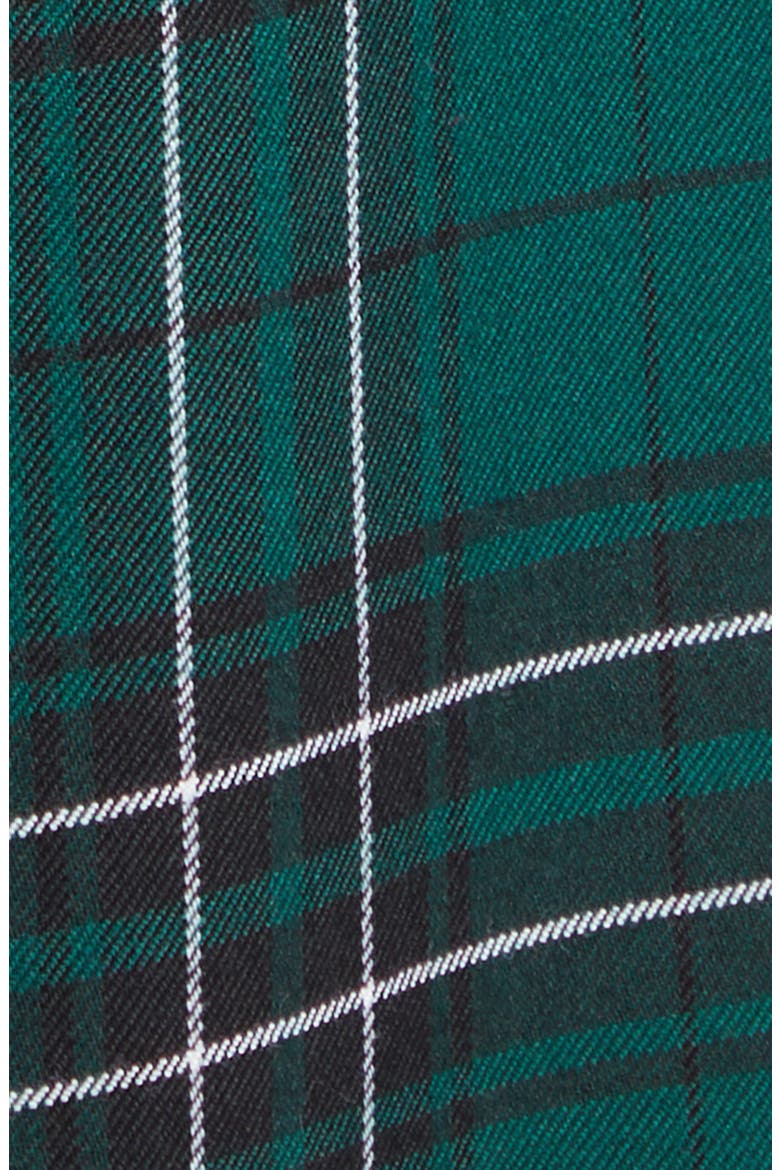Plaid Pleated Straight Leg Wool Trousers, Alternate, color, FOREST GREEN