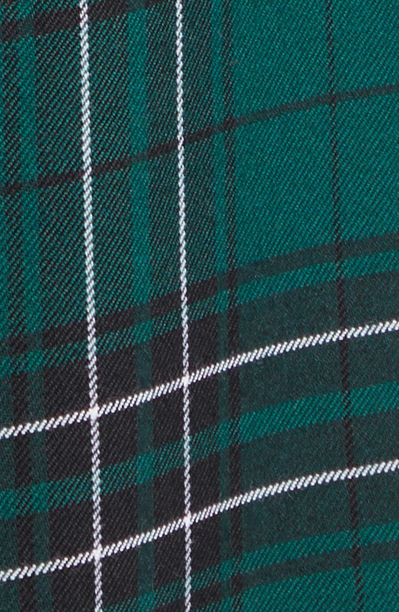 JW Anderson Plaid Pleated Straight Leg Wool Trousers, Alternate, color, Forest Green