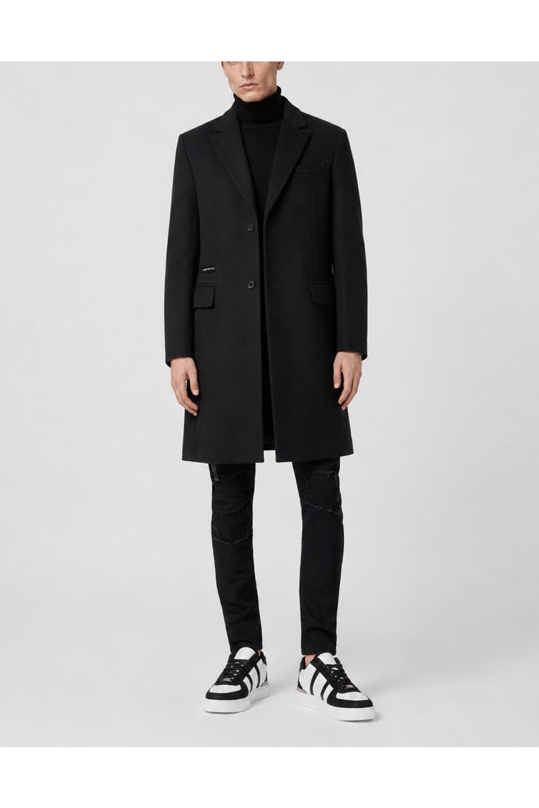 Coat Long Skull Men, Main, color, black