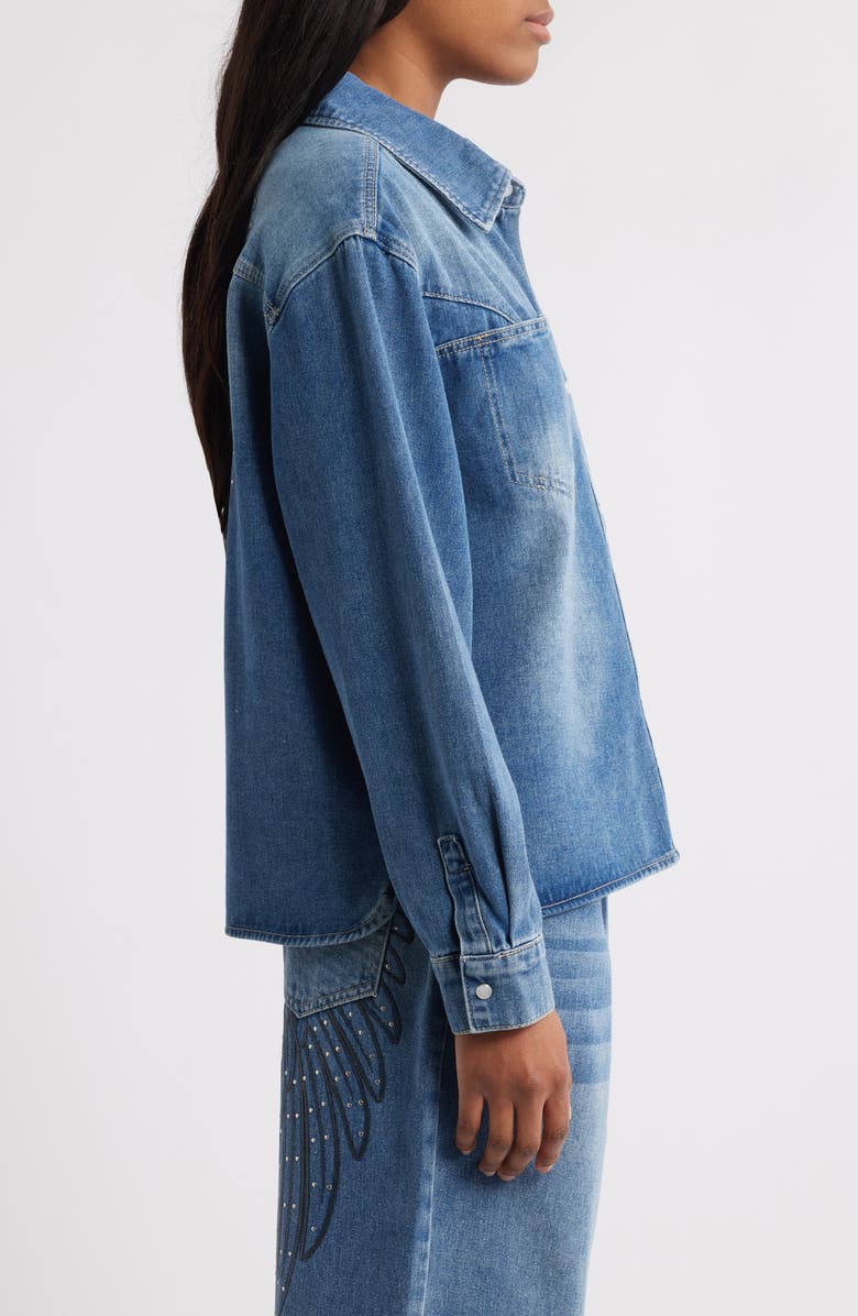 PTCL Oceana Embroidered Denim Jacket, Alternate, color, Medium Wash