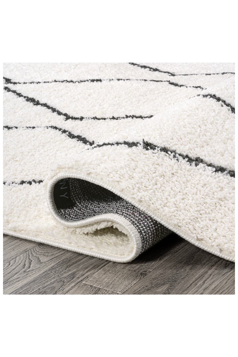 Catala Moroccan Diamond Shag Area Rug, Alternate, color, White/Gray