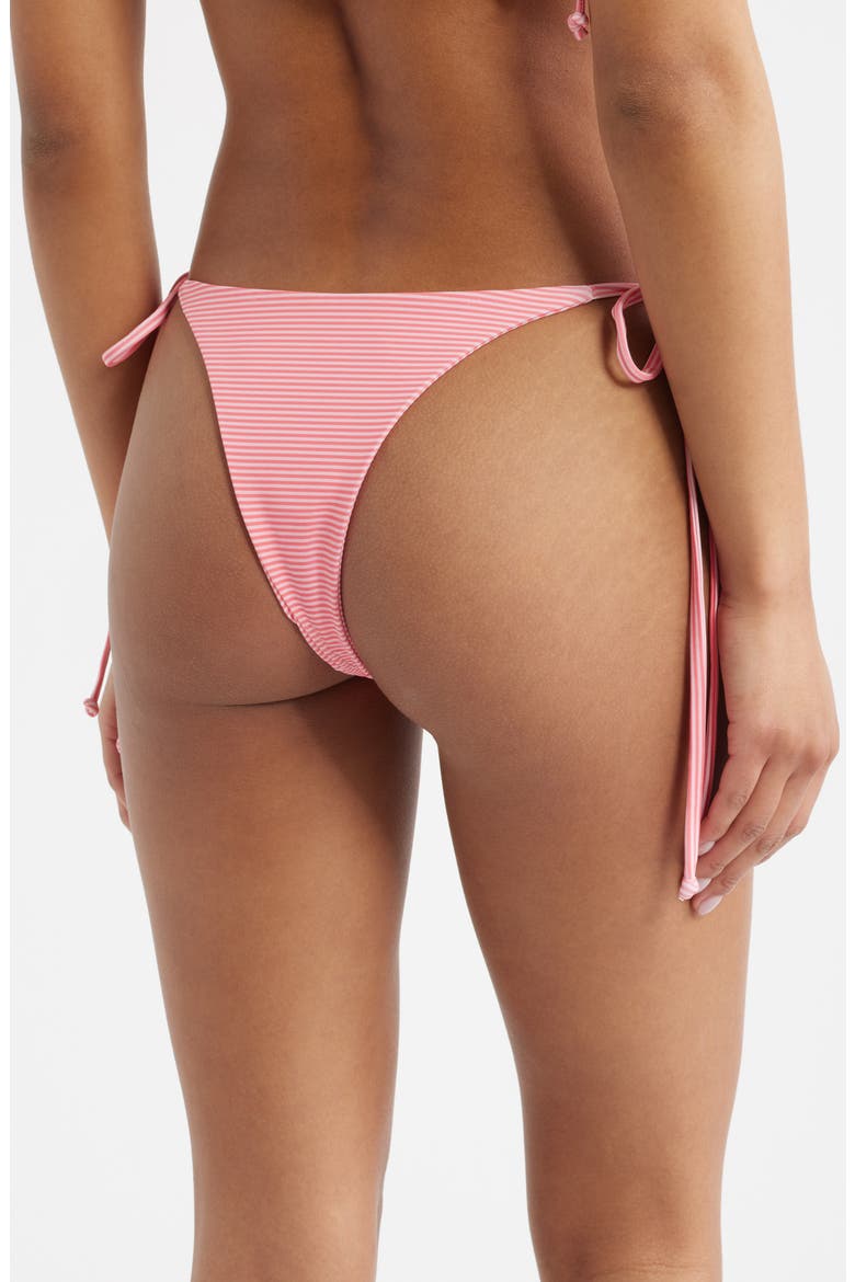 Belle Stripe Bikini Bottoms, Alternate, color, PINK STRIPE