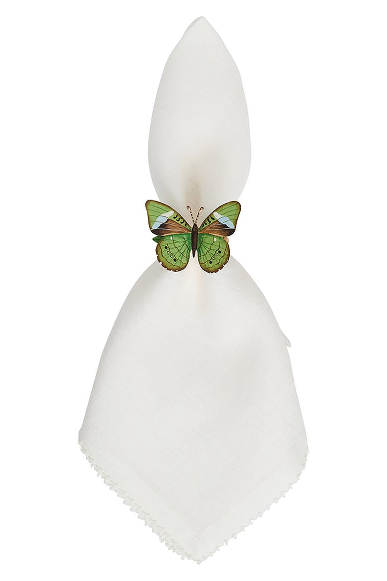 Meadow Walk Butterfly Set of 4 Napkin Rings, Alternate, color, MULTI