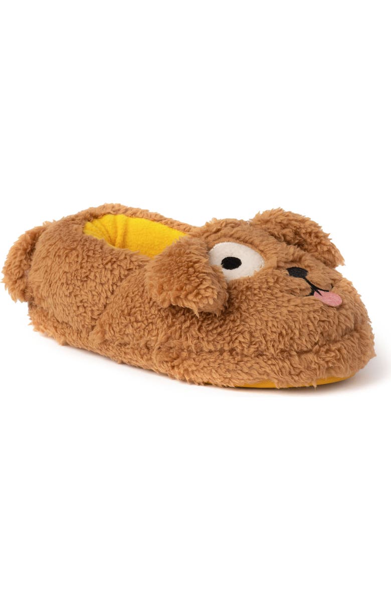 DEARFOAMS Kids' Emery Critter Closed Back Animal Slipper, Main, color, Tan