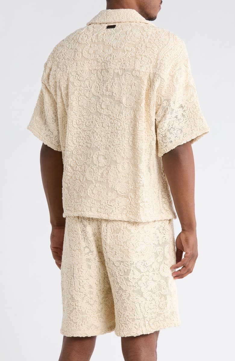 HONOR THE GIFT Mind Maze Cotton Blend Camp Shirt, Alternate, color, Natural