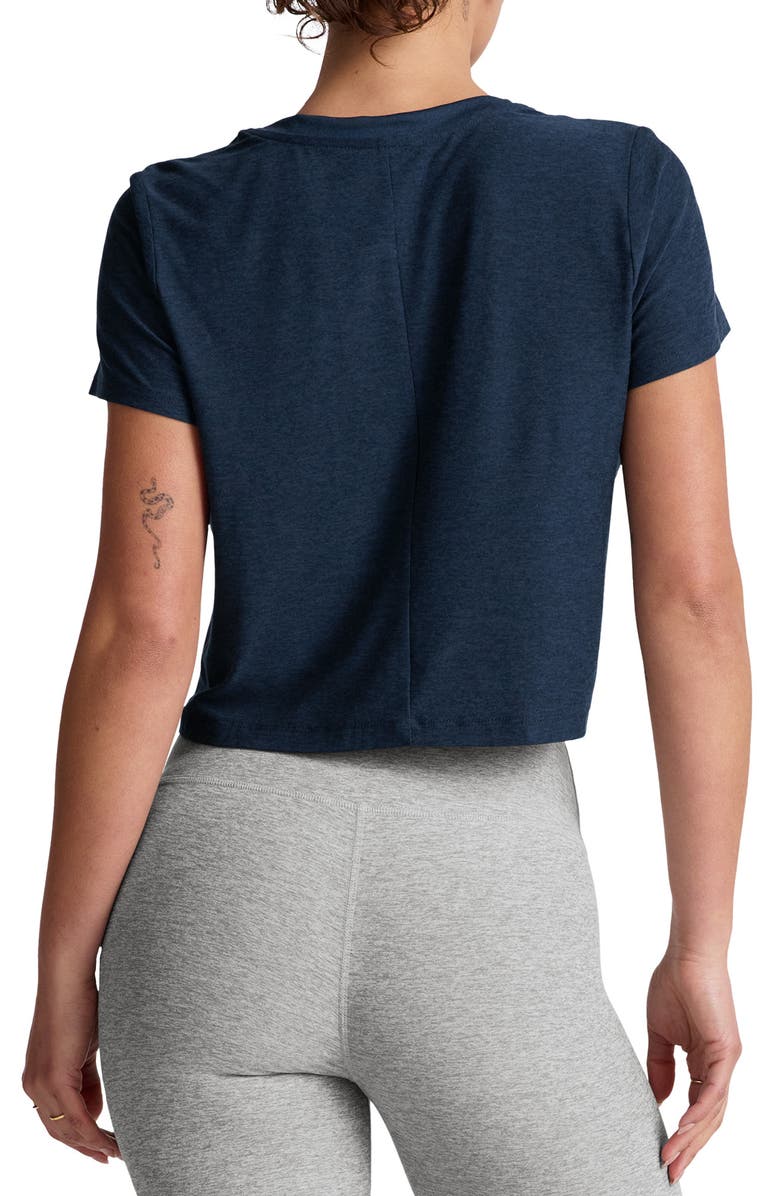 Beyond Yoga Featherweight Supreme Crop T-Shirt, Alternate, color, Nocturnal Navy