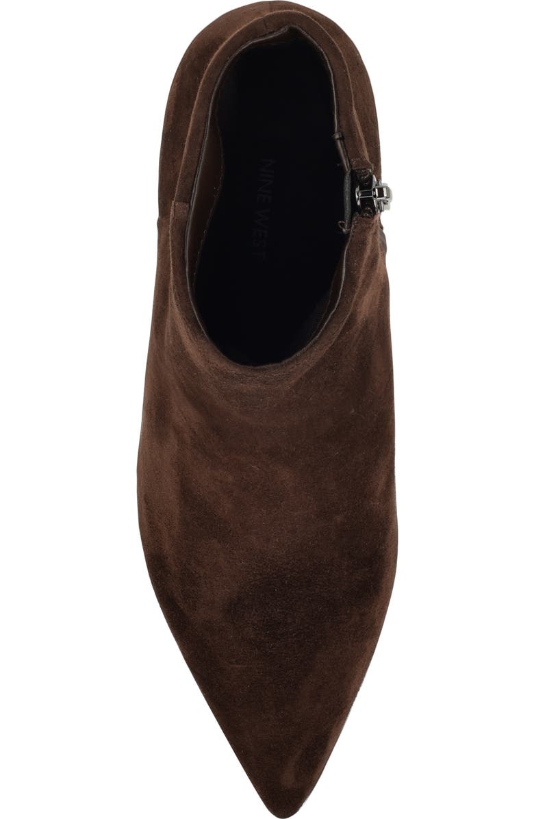 Nine West Brite Pointed Toe Kitten Heel Bootie, Alternate, color, Dark Brown Suede