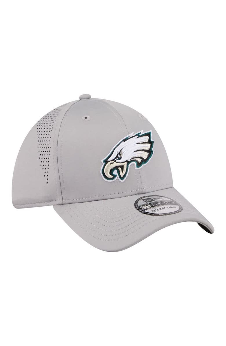 New Era Men's New Era  Gray Philadelphia Eagles Perforated 39THIRTY Flex Hat, Alternate, color, Gray