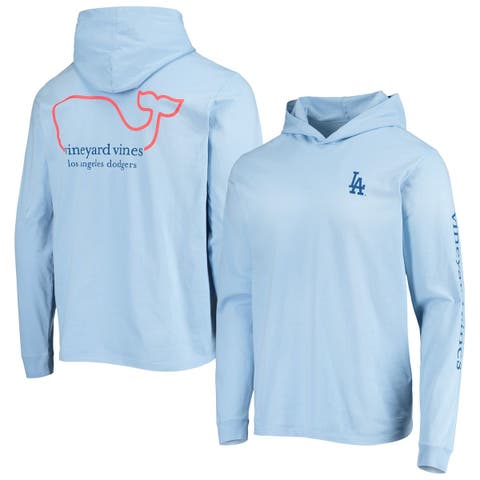 Men's Vineyard Vines Light Blue Los Angeles Dodgers Logo Hoodie Long Sleeve T-Shirt