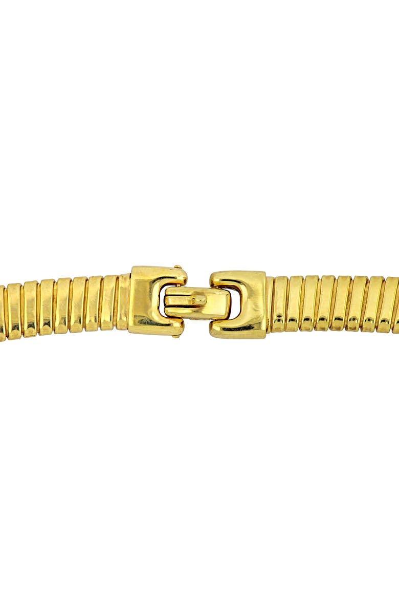 Julianna B. Cubic Zirconia Omega Station Necklace, Alternate, color, Yellow-Plated