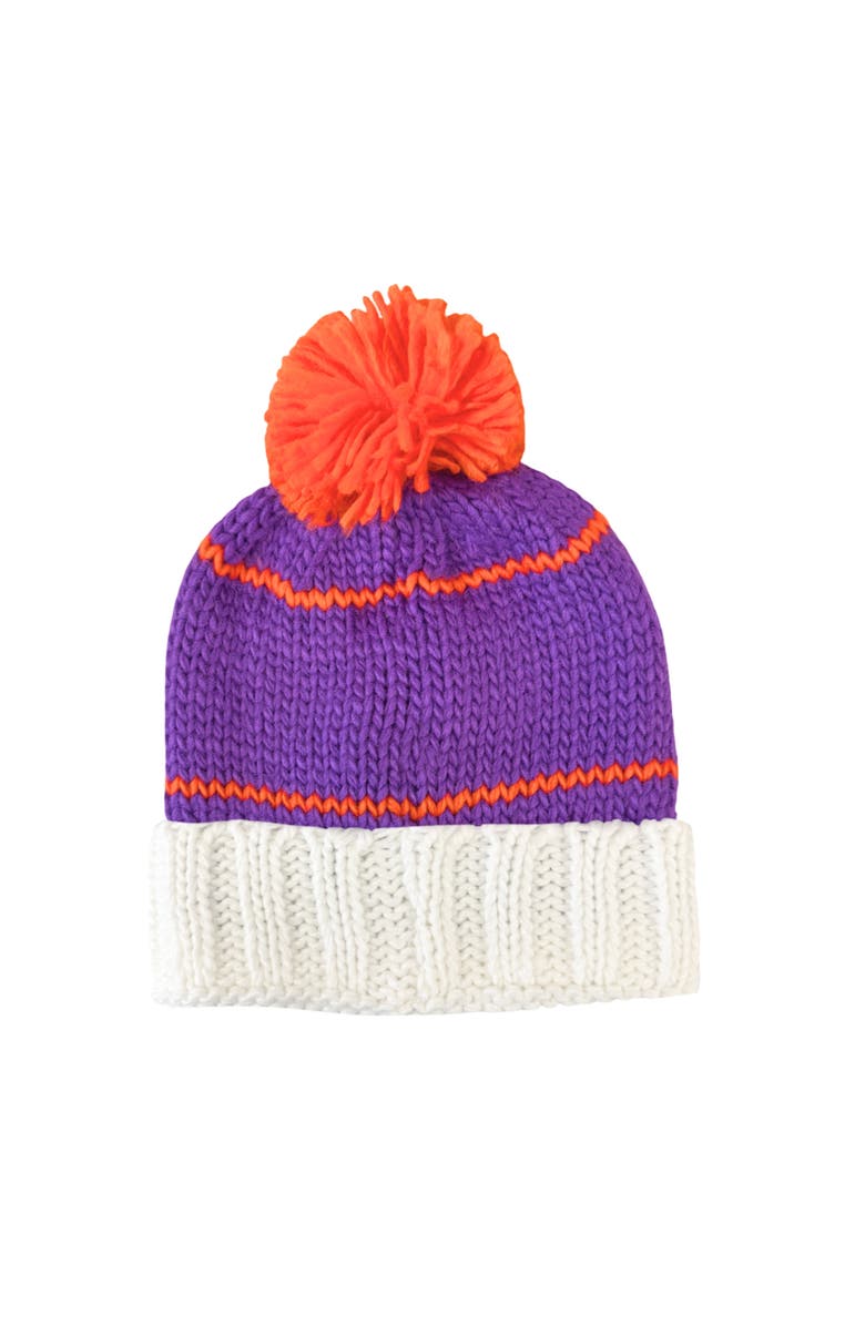 Bits & Bows Clemson Bobble Hat, Alternate, color, Purple