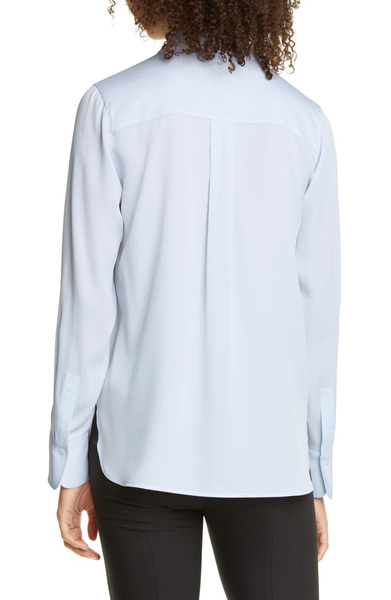 Vince High/Low Stretch Silk Shirt, Alternate, color,