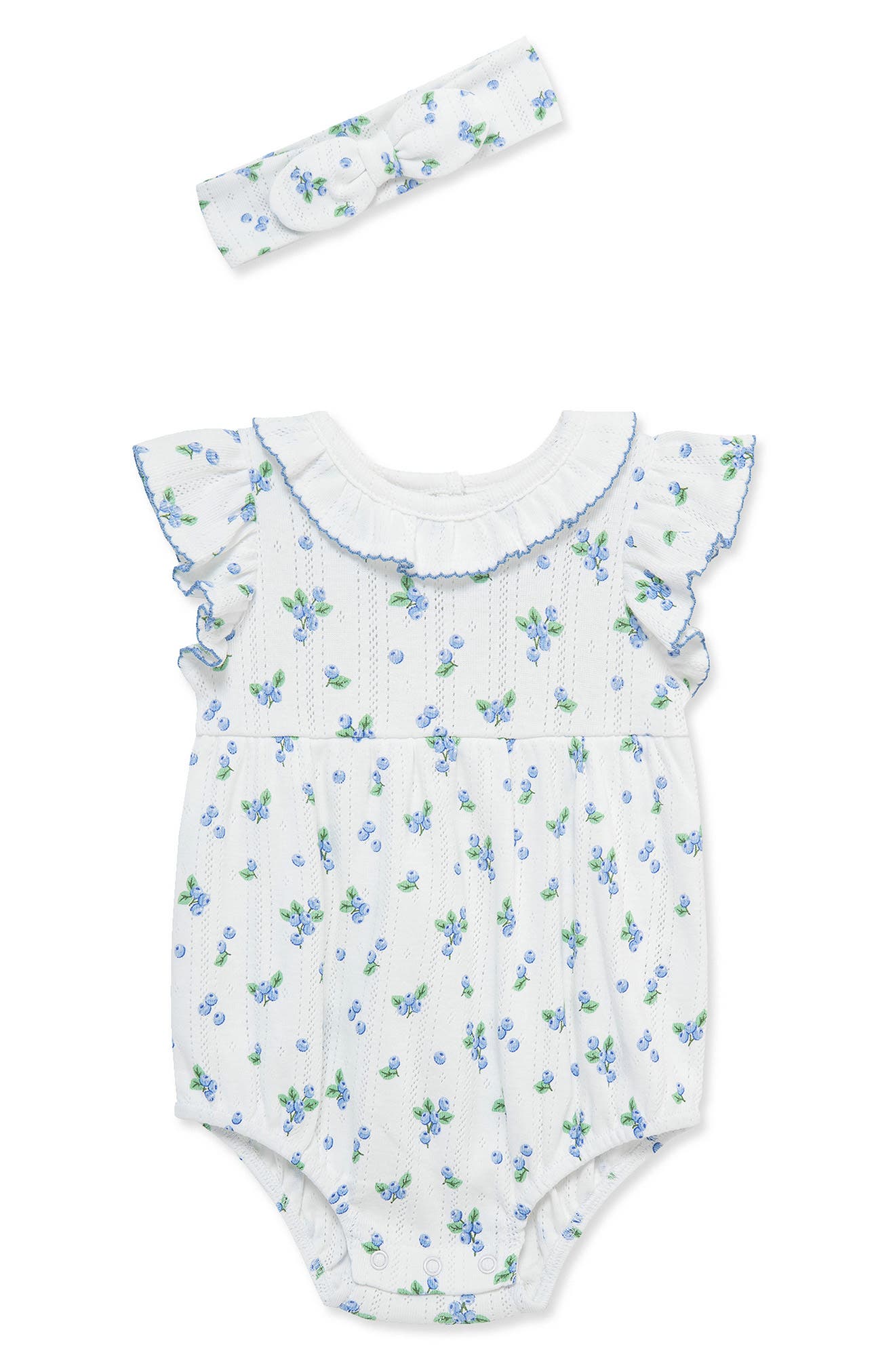 Little Me <p>Blueberry Bubble Romper & Headband Set (Baby)<\/p>