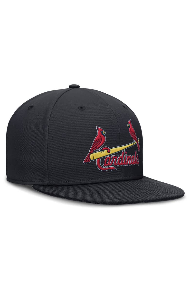 Men's Nike Navy St. Louis Cardinals Wordmark Dri-FIT Round Bill True Fitted Hat, Alternate, color, Navy