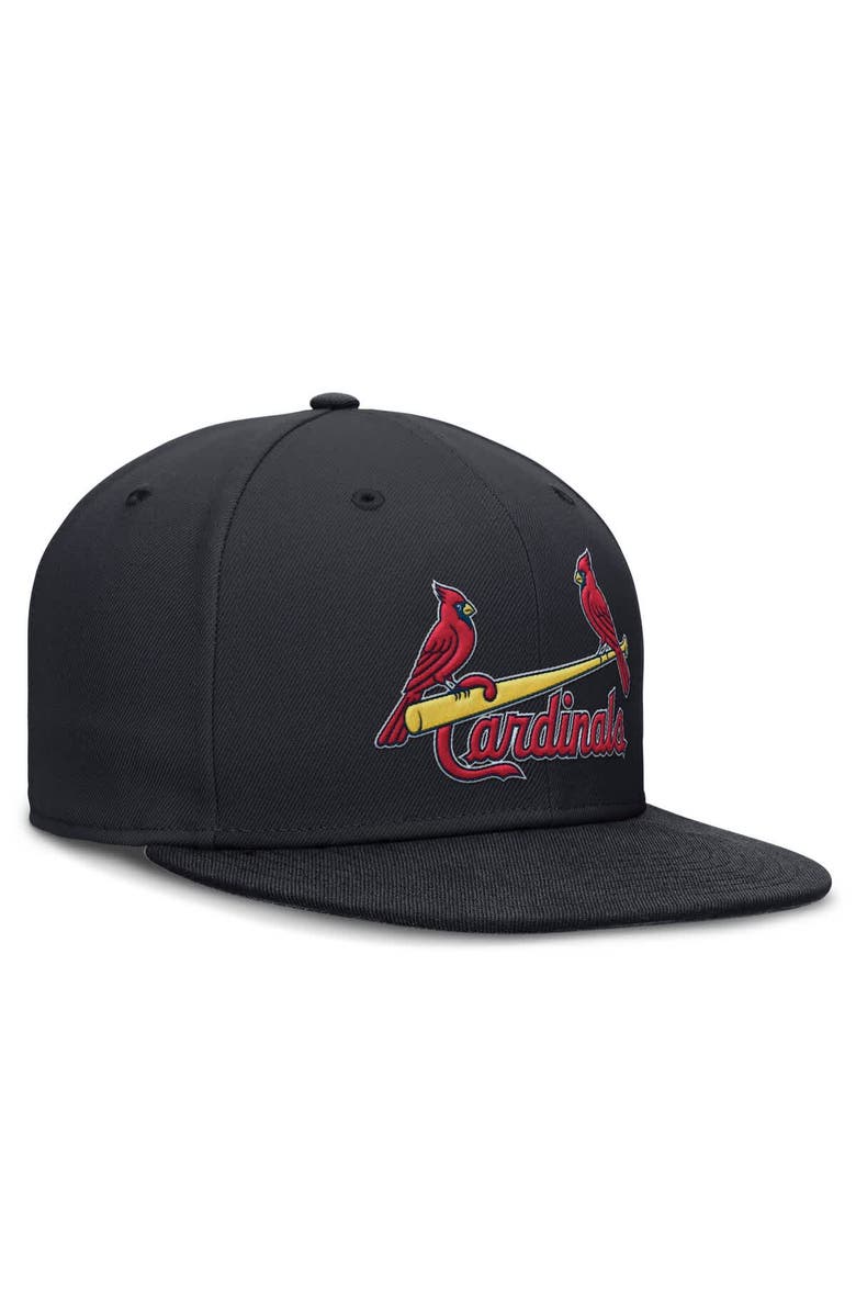 Nike Men's Nike Navy St. Louis Cardinals Wordmark Dri-FIT Round Bill True Fitted Hat, Alternate, color, Navy