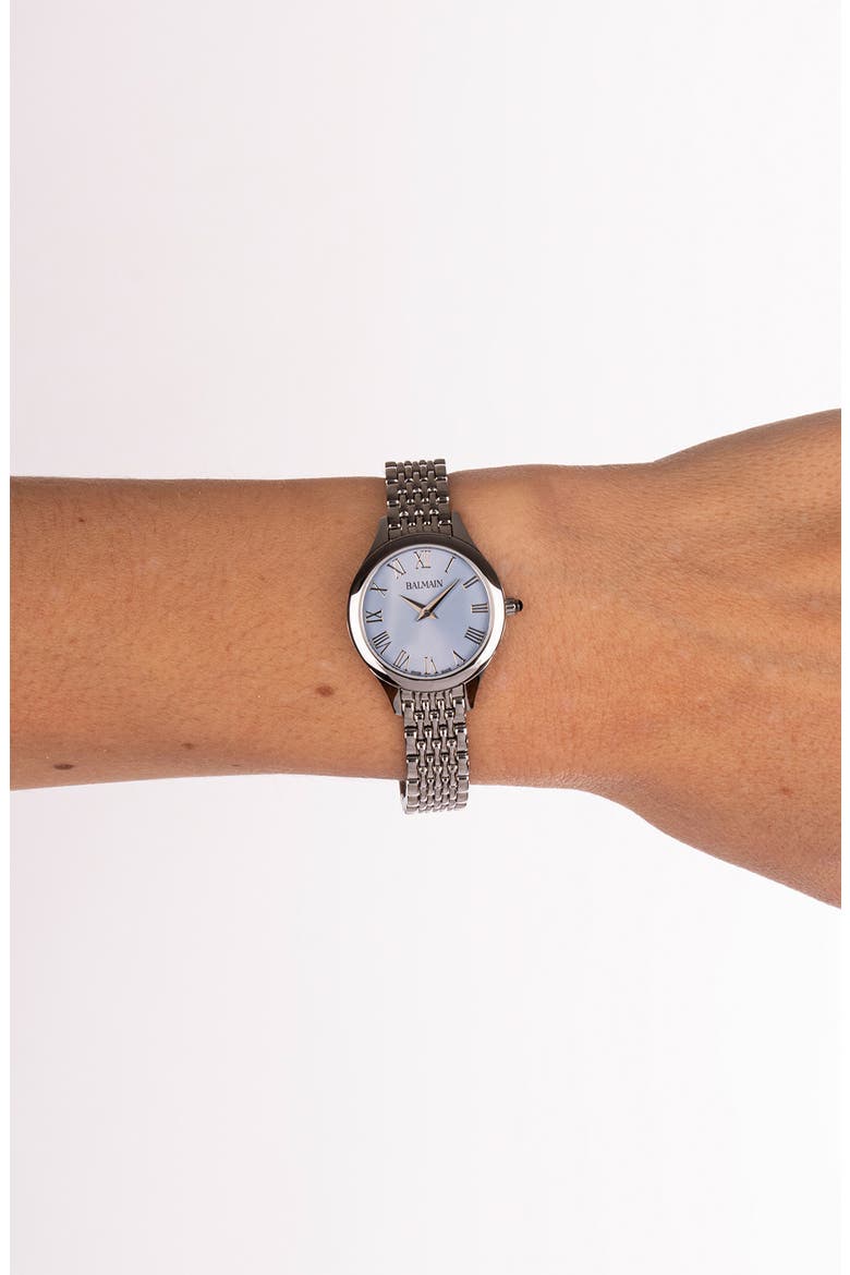 de Balmain Bracelet Watch, 25mm, Alternate, color, LIGHT BLUE/ STAINLESS STEEL