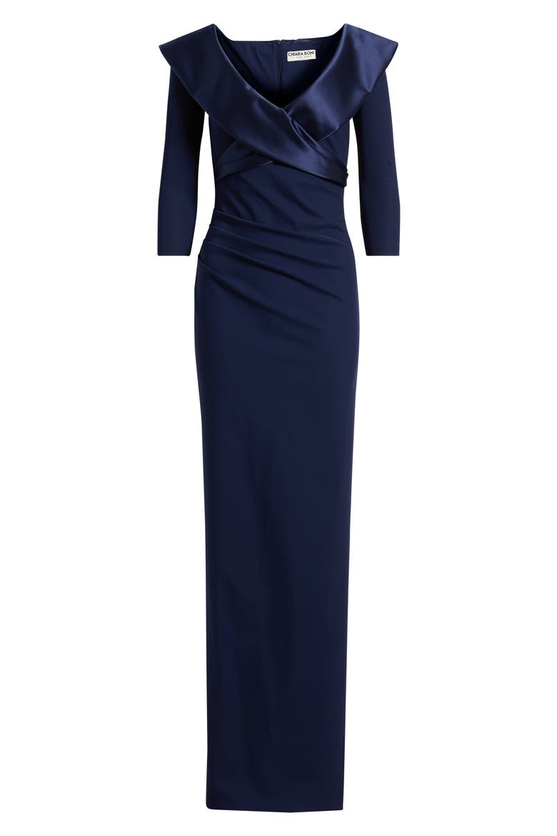 Suli Ra Wrap Front Column Dress, Alternate, color, BLUE NOTE