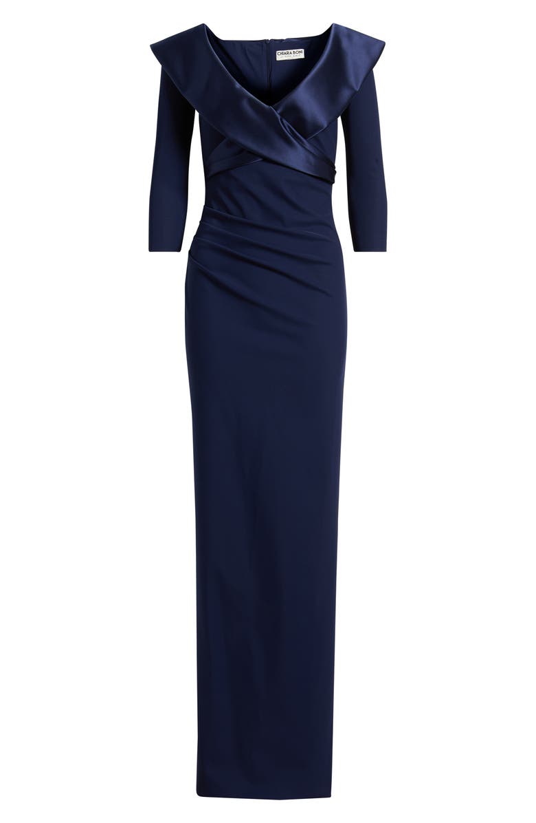 Chiara Boni La Petite Robe Suli Ra Wrap Front Column Dress, Alternate, color, Blue Note