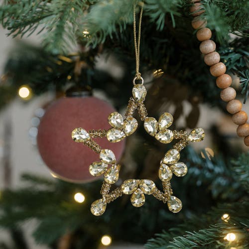 Cg Hunter Beaded Snowflake And Star Christmas Ornaments In Gold