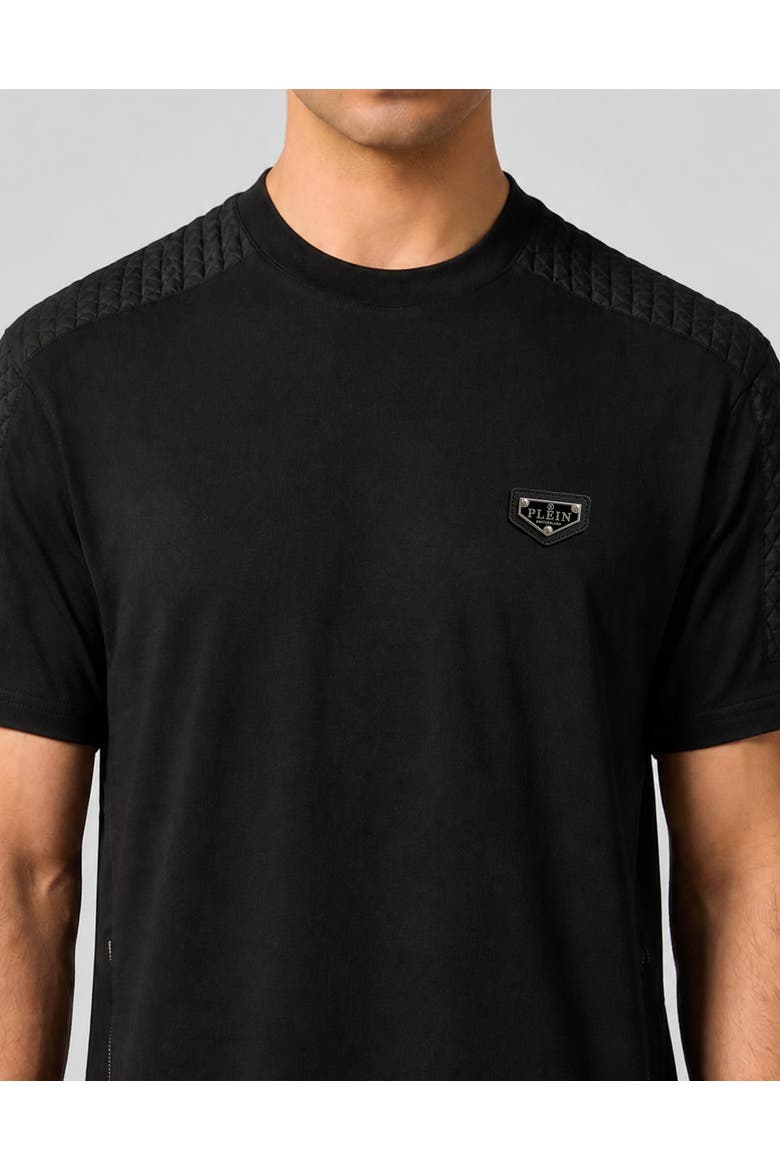 Jersey T-Shirt Padded Sleeves Men, Alternate, color, black