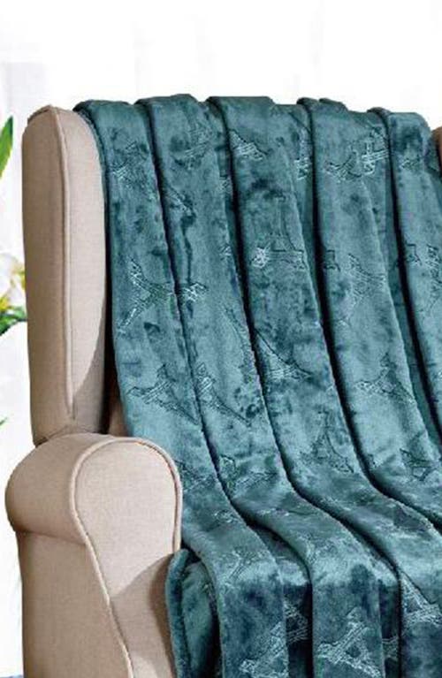 Luxury Home Contemporary Embossed Eiffel Tower Throw Blanket