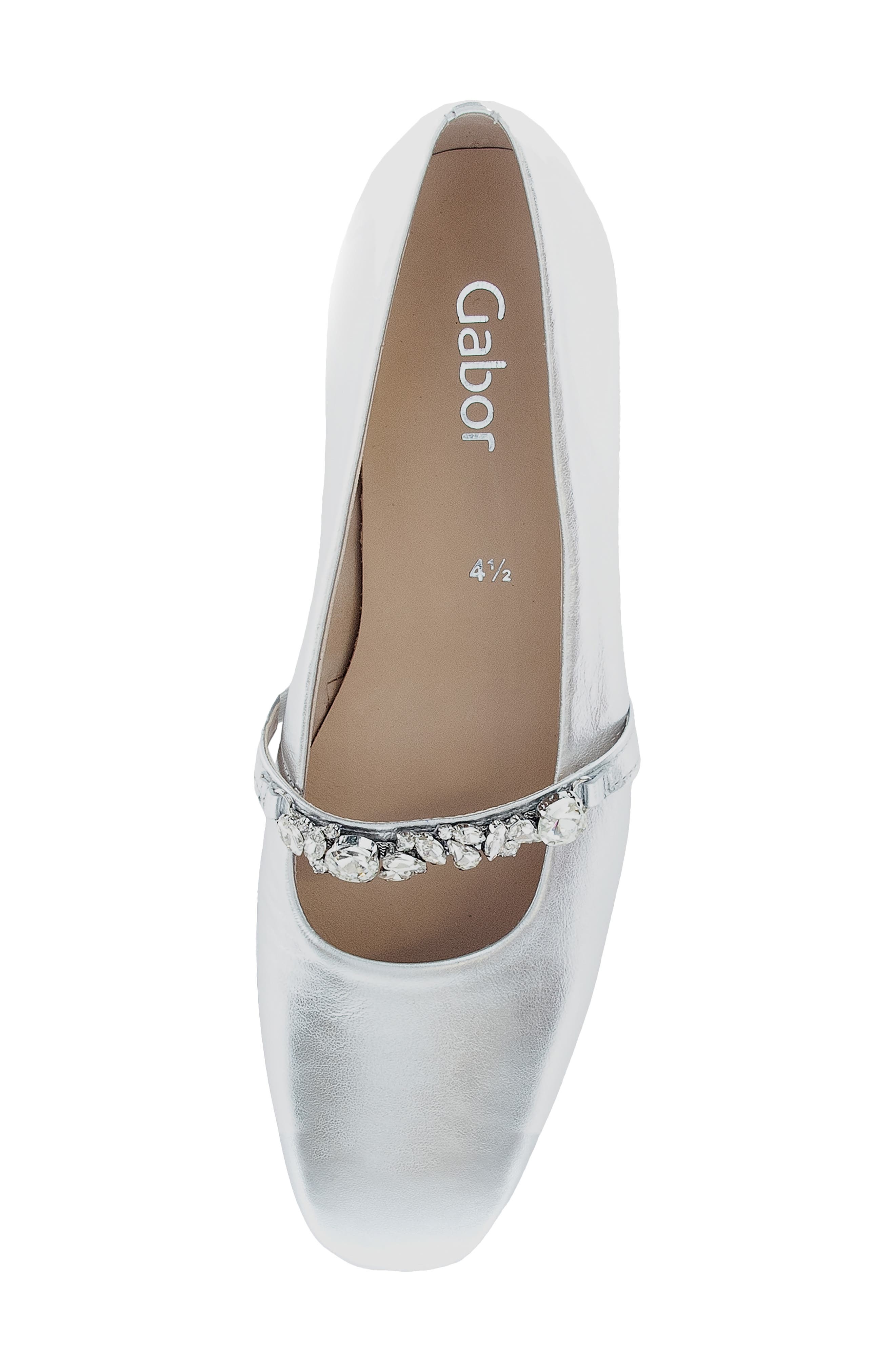 Crystal Mary Jane Flat, Alternate, color, SILVER